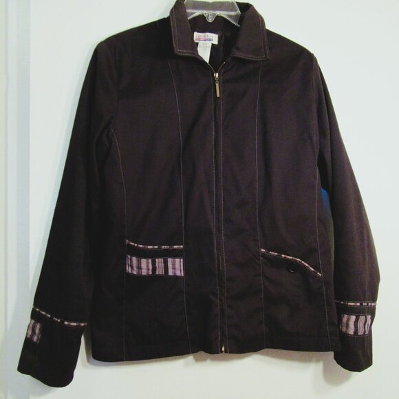 CONVICTION SPORT ladies Jacket with Zipper, Black with Colour Trimmings - Picture 2 of 6